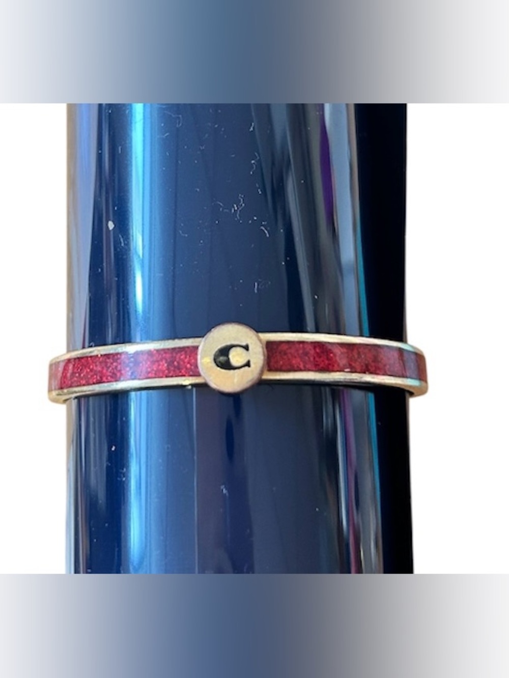 Coach Signature C glitter skinny/hinged bangle bracelet - Picture 2 of 5
